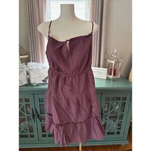 Hayden Los Angeles Boho Plum Purple Open Back Sleeveless Dress Size Med